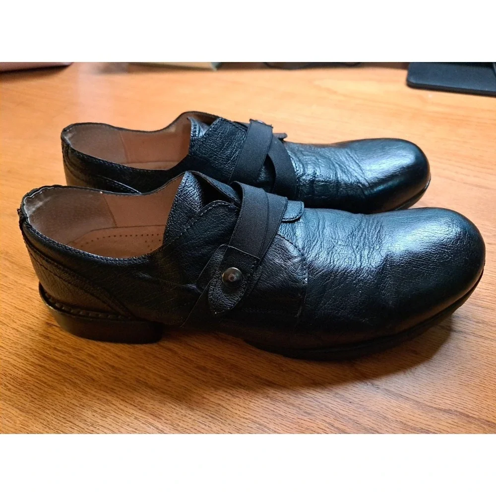 Mac Dugan Italy Vintage Men's Black Leather Monk Strap Dress Shoes 44 US 10-10.5